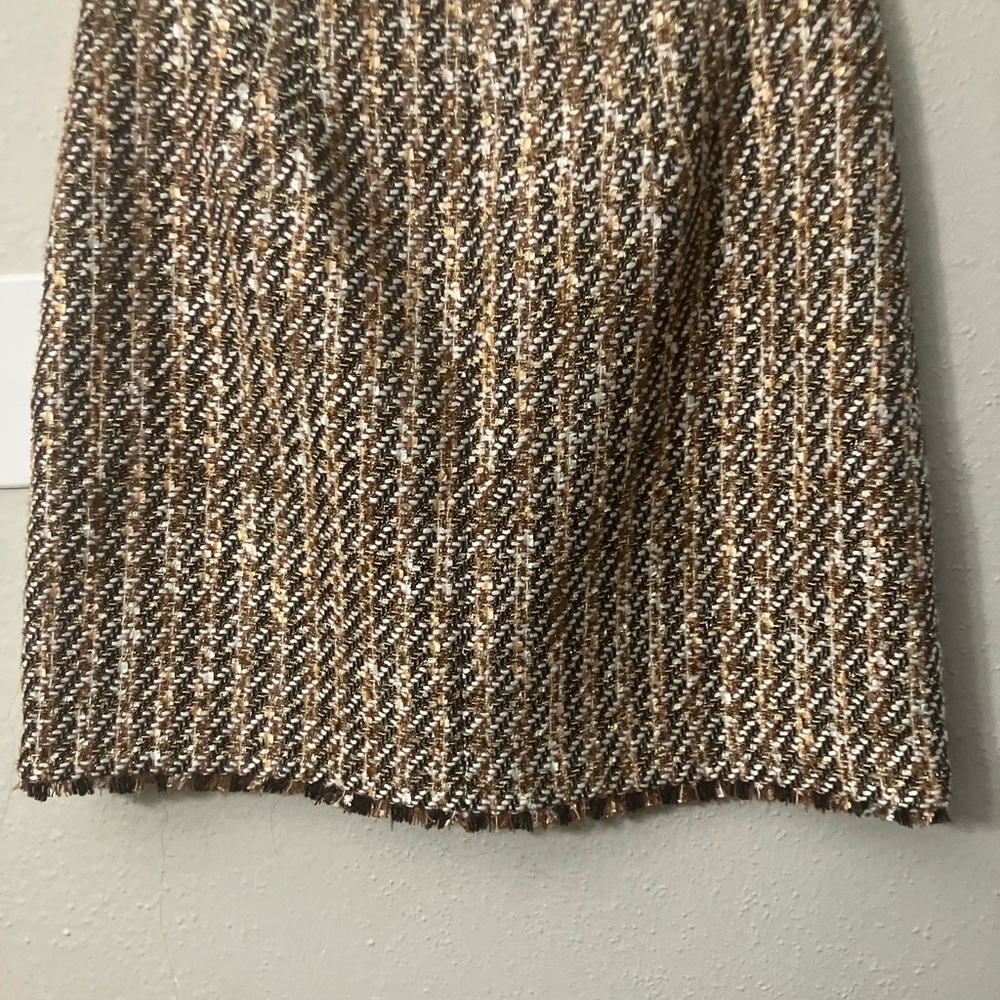 Ann Taylor Brown and Cream Tweed Pencil Skirt - Picture 8 of 8